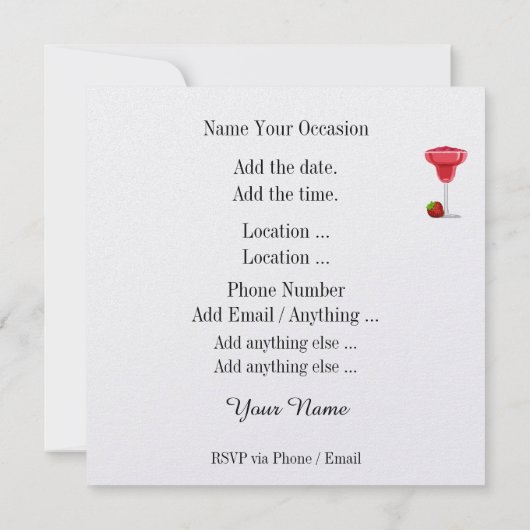 Het leven is zo goed uitnodiging # 3 cocktail (Achterkant)