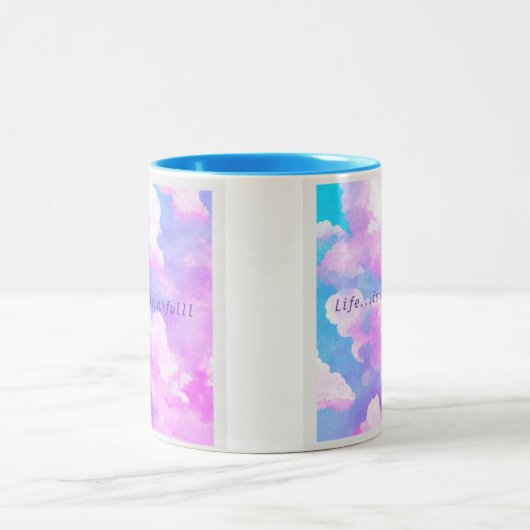 Het leven is zo mooi Mok – Sky Blue esthetische be (Center)