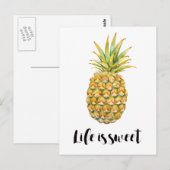 Het leven is zoet ananas briefkaart (Voorkant / Achterkant)