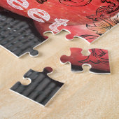 Het leven is zoet: Apple en Floral Motief Design Legpuzzel (Zijkant)