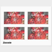 Het leven is zoet: Apple en Floral Motief Design Rechthoekige Sticker (Vel)