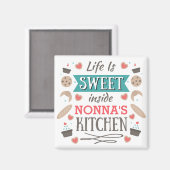 Het leven is zoet in Nonna's keuken Magneet (Voorkant / Achterkant)