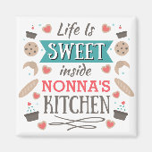 Het leven is zoet in Nonna's keuken Magneet (Voorkant)