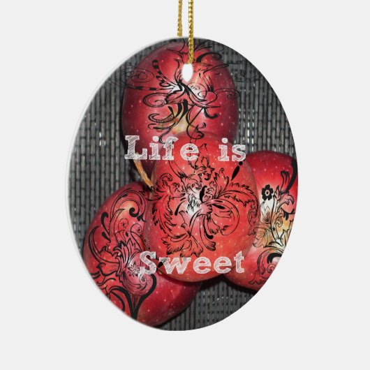 Het leven is zoet keramisch ornament (Rechts)