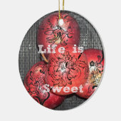 Het leven is zoet keramisch ornament (Links)