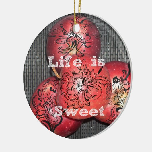 Het leven is zoet keramisch ornament (Links)