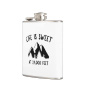 Het leven is zoet op 14.000 voet heupfles (Links)
