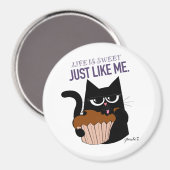 Het leven is zoet - ronde magneet (Voorkant / Achterkant)