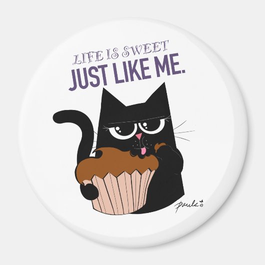 Het leven is zoet - ronde magneet (Voorkant)