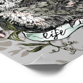 Het leven is zoet (Silkie Hen & Sweet Peas), Taupe Poster (Hoek)