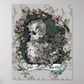 Het leven is zoet (Silkie Hen & Sweet Peas), Taupe Poster (Voorkant)