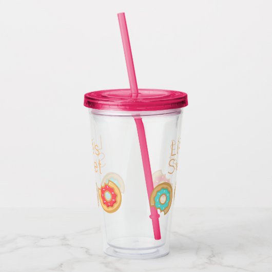 Het leven is zoete donuts acryl drinkbeker (Links)