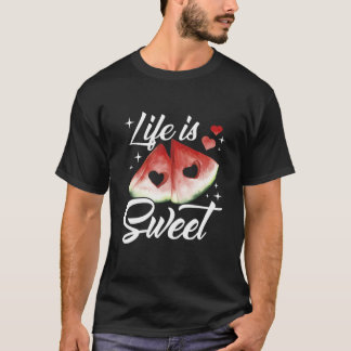 Het leven is zoete watermeloen dag t-shirt