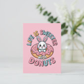 Het Leven Is Zoeter Met Donuts Briefkaart (Staand voorkant)