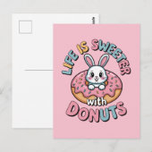 Het Leven Is Zoeter Met Donuts Briefkaart (Voorkant / Achterkant)