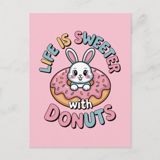 Het Leven Is Zoeter Met Donuts Briefkaart (Voorkant)