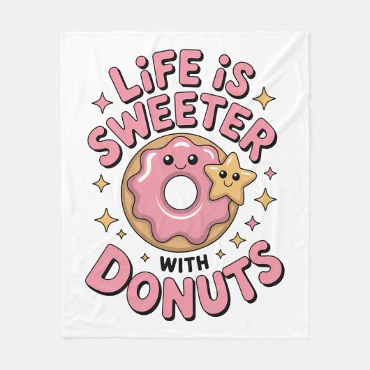 Het leven is zoeter met donuts fleece deken (Voorkant)