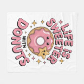 Het leven is zoeter met donuts fleece deken (Voorkant (Horizontaal))