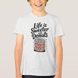 Het leven is zoeter met donuts Kinder Rugtas Tri-Blend Shirt