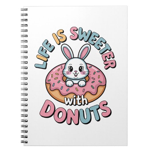 Het leven is zoeter met donuts notitieboek (Voorkant)
