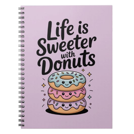 Het leven is zoeter met donuts notitieboek (Voorkant)