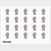 Het Leven Is Zoeter Met Donuts Ronde Sticker (Vel)