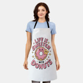 Het leven is zoeter met donuts schort (Gedragen)