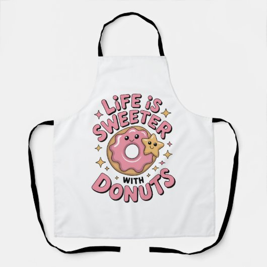Het leven is zoeter met donuts schort (Voorkant)