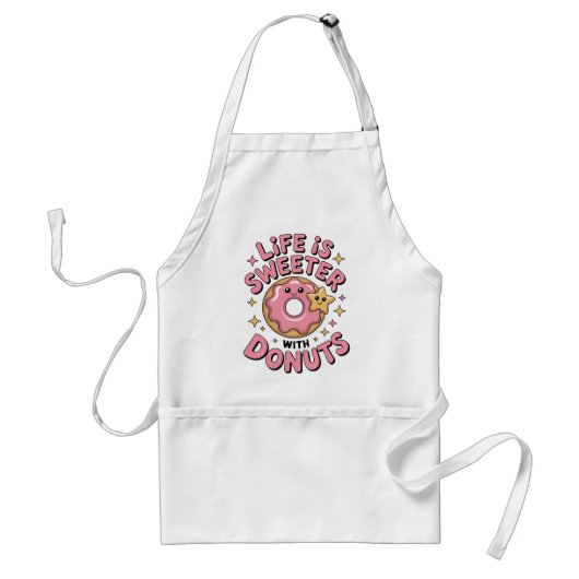 Het leven is zoeter met donuts standaard schort (Voorkant)