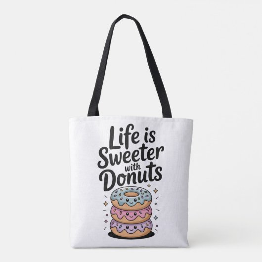 Het leven is zoeter met donuts tote bag (Achterkant)