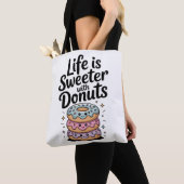Het leven is zoeter met donuts tote bag (Dichtbij)