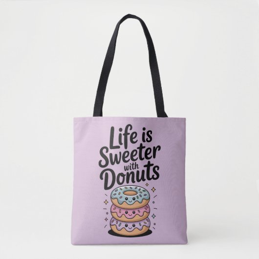 Het leven is zoeter met donuts tote bag (Voorkant)