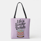 Het leven is zoeter met donuts tote bag (Achterkant)
