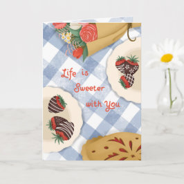 Het Leven Is Zoeter Met Jou - Aardbeienliefde Kaart