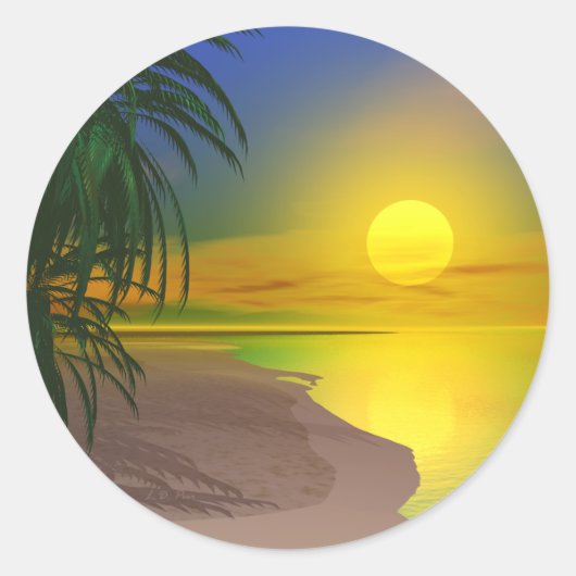 Het leven is zonnig ronde sticker (Voorkant)