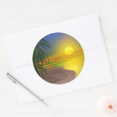 Het leven is zonnig ronde sticker (Envelop)