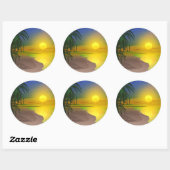Het leven is zonnig ronde sticker (Vel)