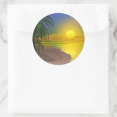Het leven is zonnig ronde sticker (Tas)