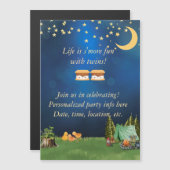 Het leven is zoveel leuker met een tweeling magnet magnetische uitnodiging (Voorkant / Achterkant)