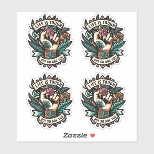 Het leven is zwaar je bent sterk sticker (Vel)