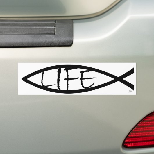 "Het leven" Jezus Vis - Bumpersticker (Op auto)