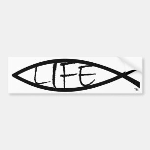 "Het leven" Jezus Vis - Bumpersticker