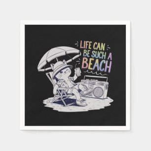 Het leven kan zo'n strand zijn: leuk en ontspannen servet