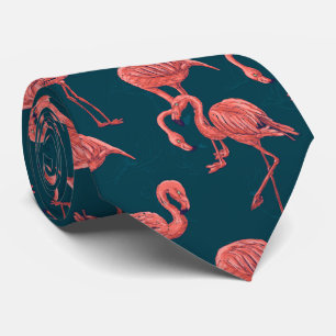 Het leven koraalflamingo patroon stropdas