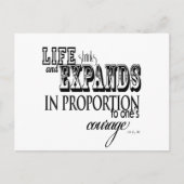 Het leven krimpt en breidt zich uit ... Anais Nin Briefkaart (Voorkant)