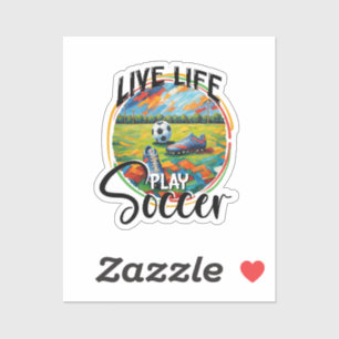 Het leven Leef Spel Voetbal, Football Speler Sticker
