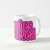 " het leven leert liefde onthult " roze paarse slo koffiemok (Voorkant rechts)