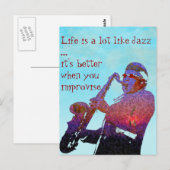 Het leven lijkt veel op jazz ... briefkaart (Voorkant / Achterkant)