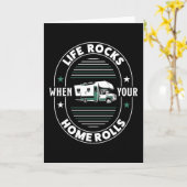 Het leven loopt op wanneer je thuis RV-cadeau draa Kaart (Gele Bloem)