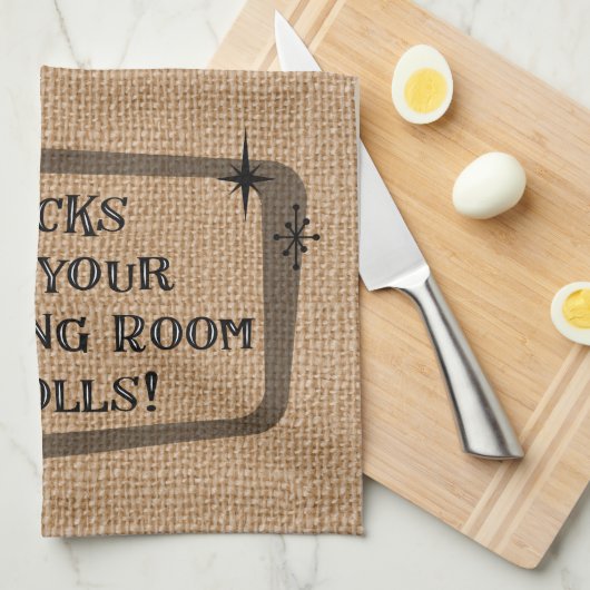 Het leven loopt op wanneer je woonkamer rolt, RV F Theedoek (Quarter Fold)